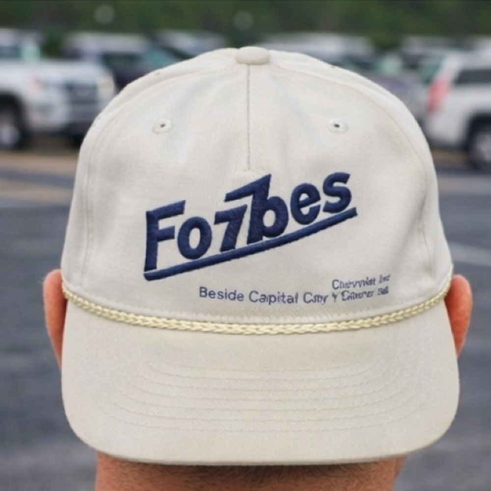 Vintage Forbes Chevrolet Snapback Hat White Unisex‎ Adjustable Cap